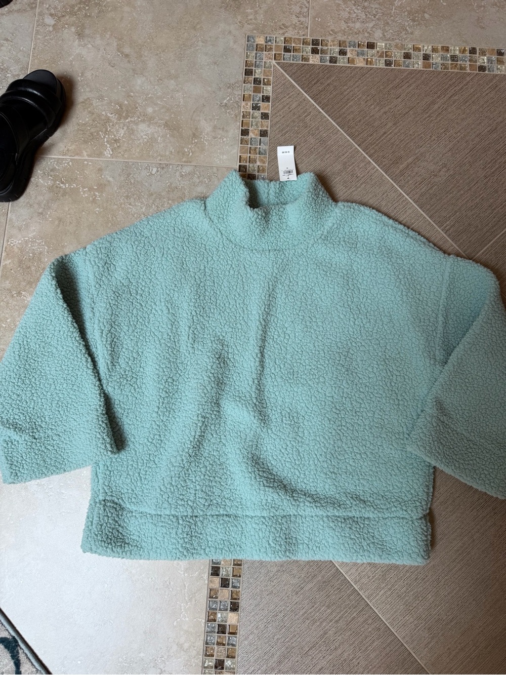 Gap Women’s Plush Mock-Neck Sweater Jacket - Mint